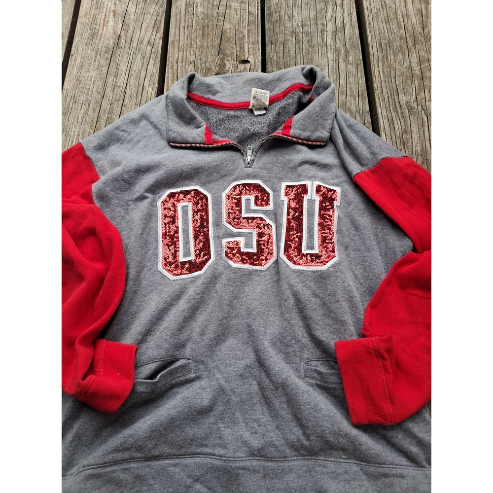 Victoria's Secret PINK Sequin Bling OHIO STATE OSU Sweatshirt M C4